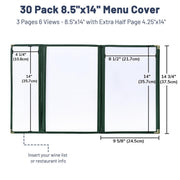 TheLAShop 8-1/2"x14" & A Half Clear Restaurant Menu Covers 30ct. Green Image