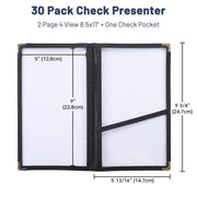 TheLAShop 5"x9" Clear Check Presenter with Pocket Bill Holders 30ct/pk Image
