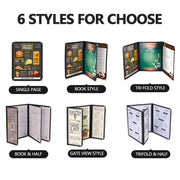 TheLAShop Legal Clear Menu Covers 8-1/2"x14" Wine Red Trim - 30ct. Image