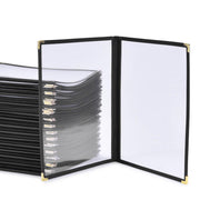 TheLAShop Letter Clear Menu Covers 8-1/2"x11" Black Trim Image