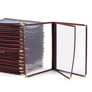 TheLAShop 8-1/2"x11" PVC Vinyl Cafe Menu Cover Folder Red, Book Style 6-View 30ct/pk Image