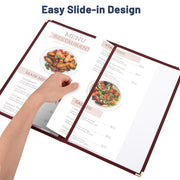 TheLAShop 8-1/2"x14" Clear Restaurant Menu Cover Folder Red Image