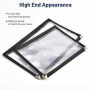 TheLAShop 8-1/2"x14" PVC Vinyl Cafe Menu Cover Folder Black Image