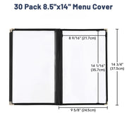TheLAShop 8-1/2"x14" PVC Vinyl Cafe Menu Cover Folder Black Image