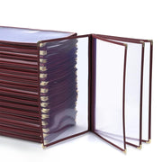 TheLAShop 8-1/2"x14" Clear Restaurant Menu Cover Folder Red 30ct/pk, Book Style 8-View Image