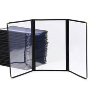 TheLAShop 8-1/2"x14" PVC Vinyl Cafe Menu Cover Folder Black 30ct/pk, Tri-fold 6-View Image