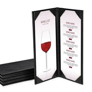 TheLAShop Custom PU Leather Menu Cover Wine List Drinks Menu 4-1/4"x11", 2-View(5ct.) Image