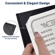TheLAShop Custom PU Leather Menu Cover Wine List Drinks Menu 4-1/4"x11" Image