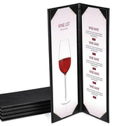 TheLAShop 4-1/4"x14" PU Leather Menu Cover Wine List Drinks Menu 5ct/pk, Book Style 2-View Image
