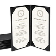 TheLAShop 4-1/4"x11" PU Leather Menu Cover Wine List Drinks Menu 5ct/pk, 5x9in Book Style 2-View Image