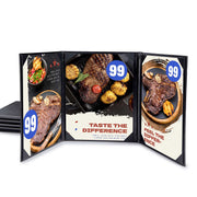 TheLAShop 8-1/2"x11" PU Leather Menu Book Covers 5ct/pk, Tri-fold 3-View Image