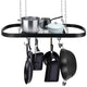 TheLAShop Hanging Pot Pan Rack Oval Utensils Holder 12-Hook 33"x17"