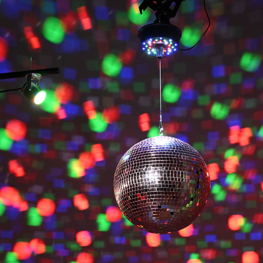 TheLAShop Rotating Disco Ball & RGB Spotlight Set for Nightclub, Retro Disco