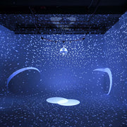 TheLAShop 16" Rotating Mirror Disco Ball with 8 RGB Spotlights, for Nightclub, Ballroom, & Events Image