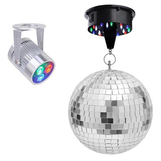 TheLAShop Rotating Disco Ball and Spotlight Set RGB (12", 16" Options)