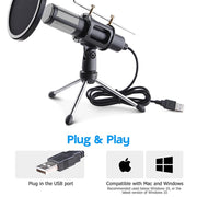 TheLAShop Studio Condenser Microphone Mic USB Set w/ Tripod Stand Image