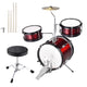 TheLAShop 3 Piece Kid's Drum Set with Cymbal Drum Throne, Red Image