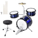 TheLAShop 3 Piece Kid's Drum Set with Cymbal Drum Throne, Blue Image