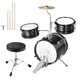 TheLAShop 3 Piece Kid's Drum Set with Cymbal Drum Throne, Black Image