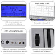 TheLAShop Music Electronic Keyboard 61 Keys Portable Piano MK939 Image