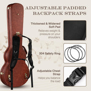 TheLAShop Backpack Electric Guitar Case with Stand for LP-Style Guitars Image