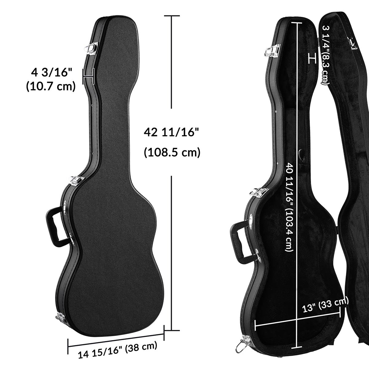 TheLAShop Stratocaster Electric Guitar Hardshell Case with Lock