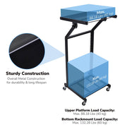 TheLAShop 4 Poles 16U 19" Audio Mixer Stand Portable Studio Rolling Rack Image