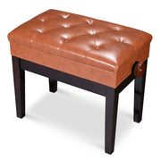 TheLAShop Adjustable Piano Bench with Storage, Brown Image