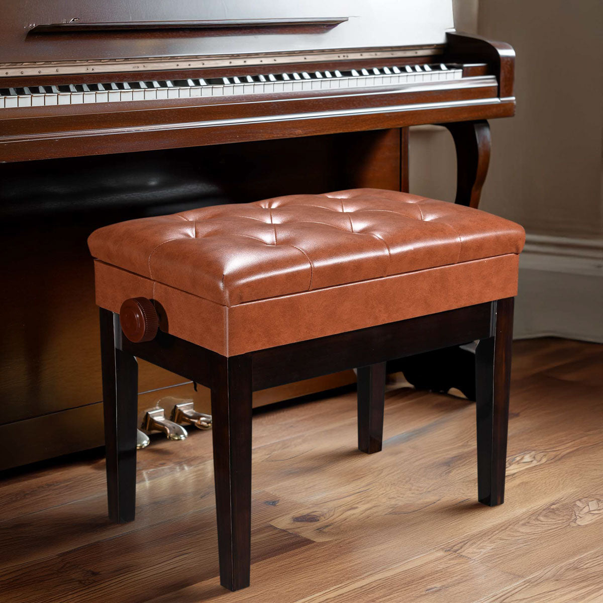 TheLAShop Adjustable Piano Bench with Storage