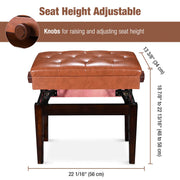 TheLAShop Adjustable Piano Bench with Storage Image
