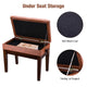 TheLAShop Adjustable Height Piano Bench Wood w/ Storage Color Opt