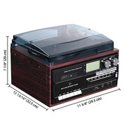 TheLAShop Stereo System Turntable Record Player w/ Speakers Bluetooth CD Image