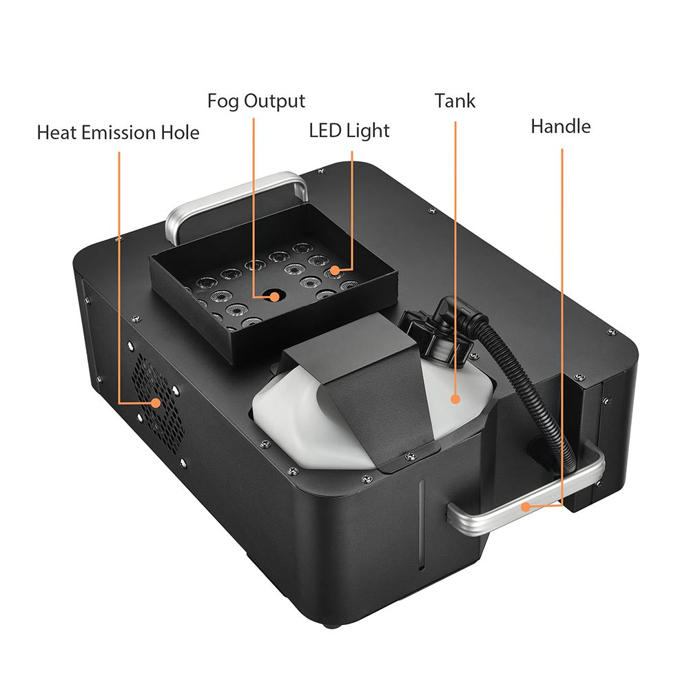 TheLAShop 20,000 CFM 1500W Vertical Fog Machine with Light