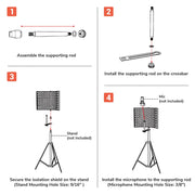 TheLAShop 2-Fold Studio Microphone Isolation Shield Vocal Filter Panel Image