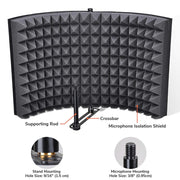 TheLAShop 2-Fold Studio Microphone Isolation Shield Vocal Filter Panel Image