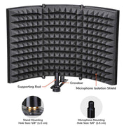 TheLAShop 3-Fold Studio Microphone Isolator Foam Panel Vocal Absorber Image