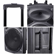 TheLAShop 15in Portable PA Speaker with Bluetooth Wireless Microphone Image