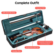 Vif BV200A 4/4 Full Size Maple Wood Student Violin with Bow Case