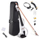 TheLAShop Full Size Electric Violin with Bow Headphone Case & Rosin, White Image