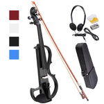 TheLAShop Full Size Electric Violin with Bow Headphone Case & Rosin Image