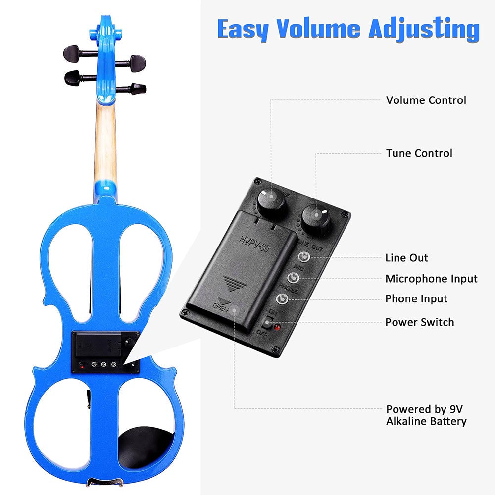 TheLAShop 4/4 Full Size Maple Silent Electric Violin