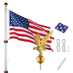 TheLAShop 25ft Telescoping Flagpole Kit with Deluxe Eagle & Ball Image