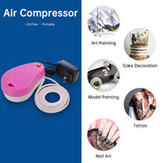 TheLAShop Mini Air Compressor Single/Dual Action Makeup Airbrush Kit