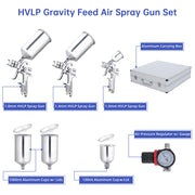 TheLAShop 3 Sprayer HVLP Spray Kit Auto Paint Gavity Feed Silver Image