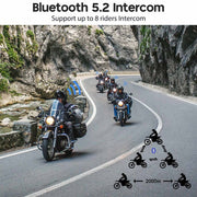 TheLAShop Motorcycle Helmet Bluetooth Headset Intercom FM Radio 8 Riders