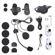 TheLAShop Motorcycle Helmet Bluetooth Headset Intercom FM Radio 2 Riders Image