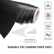 TheLAShop Carbon Fiber Wrap 100ft x 5ft 4D Vinyl Car Wrap Roll Black