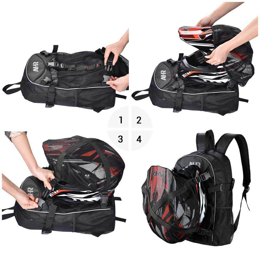 full face motorcycle helmet backpack TheLAShop Motorcycle Backpack with Helmet Holder Large Capacity