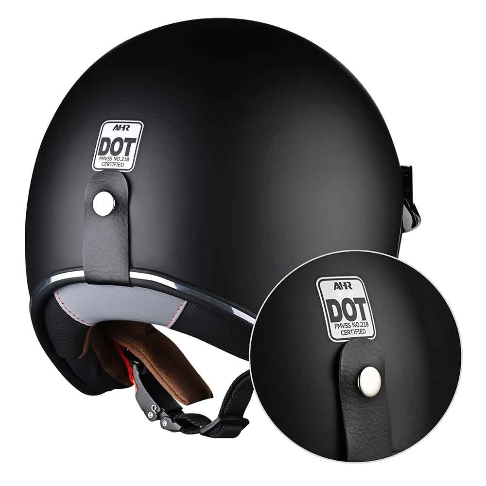 TheLAShop Open Face Helmet with Visor 3/4 DOT Matte Black TheLAShop Open Face Helmet with Visor 3/4 DOT Matte Black