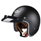 TheLAShop Open Face Helmet with Visor 3/4 DOT Matte Black, M(57-58cm) Image